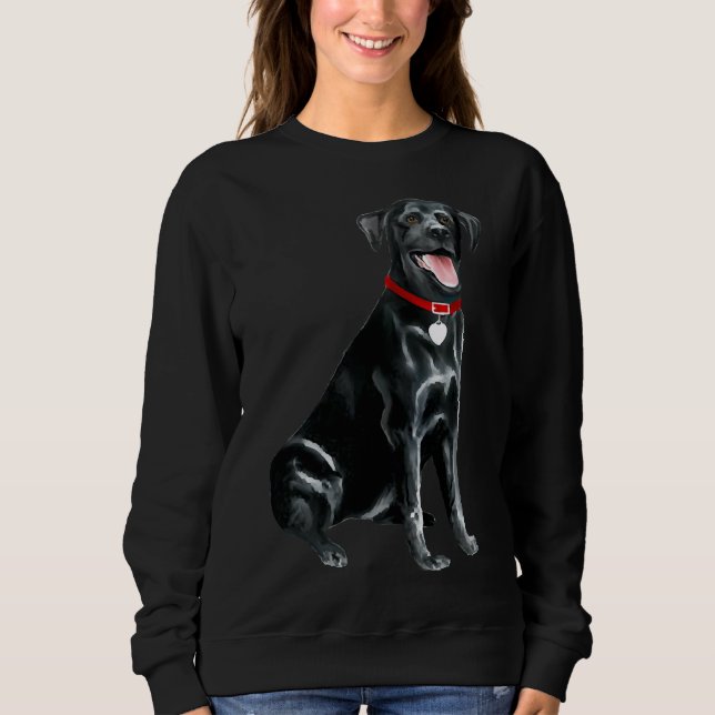 Sudadera Labrador recuperador negro riéndose (Anverso)