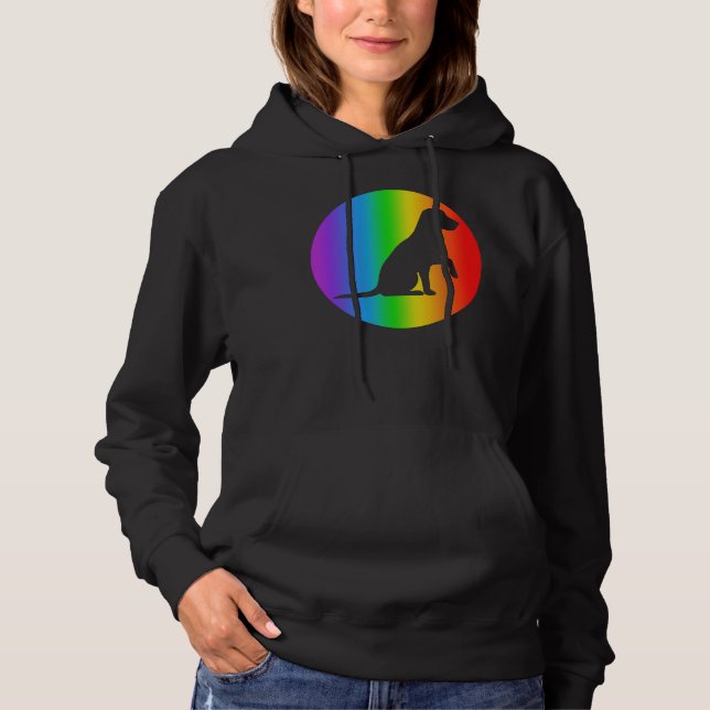 Sudadera Labrador recuperador perro silueta arco iris (Anverso)
