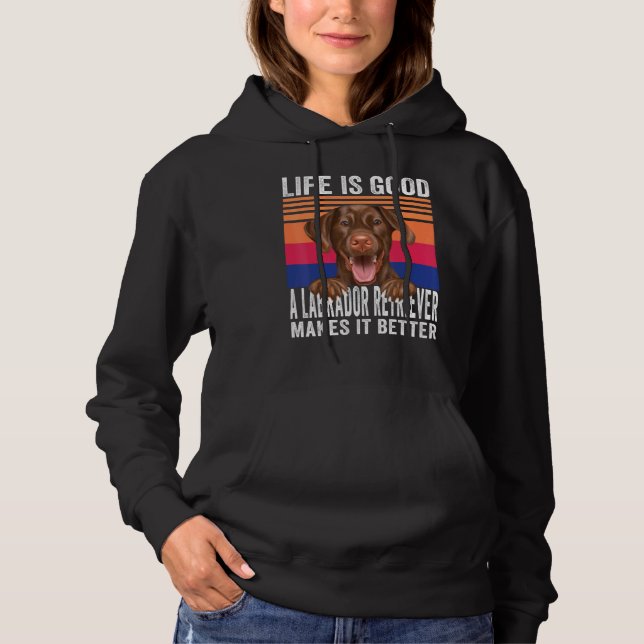 Sudadera Labrador Recuperadores hace que tu vida sea buena  (Anverso)
