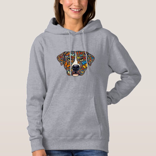 Sudadera Labrador Retriever Butterfly Kaleidoscope Portrait (Anverso)