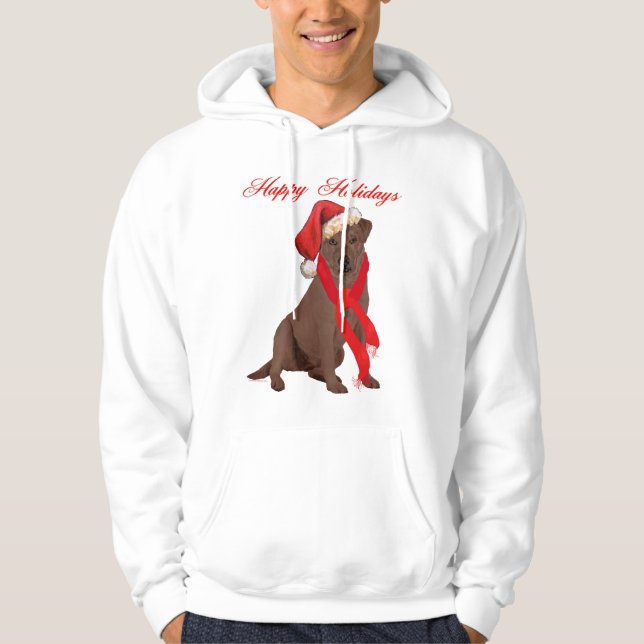 Sudadera Labrador Retriever Chocolate Navidad (Anverso)
