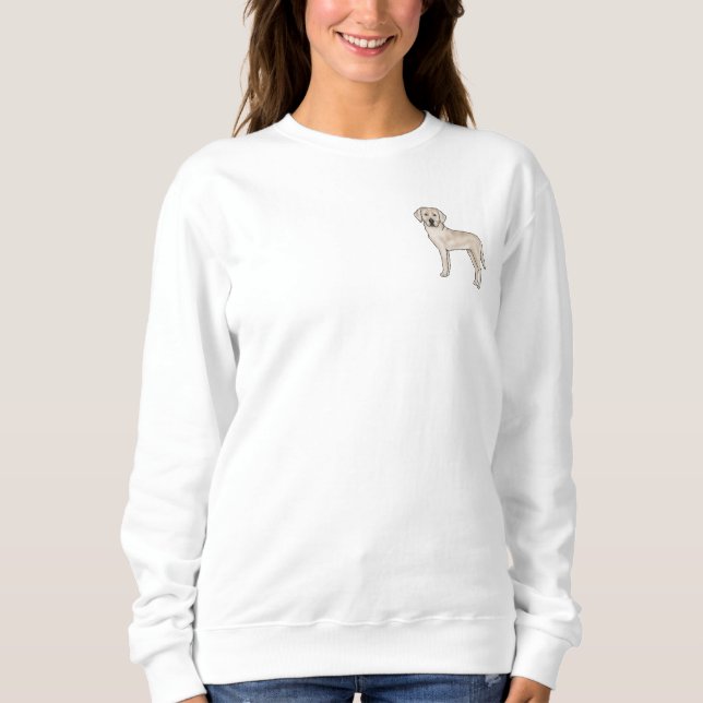Sudadera Labrador Retriever Crema Inglés Arte de Perro Lab  (Anverso)