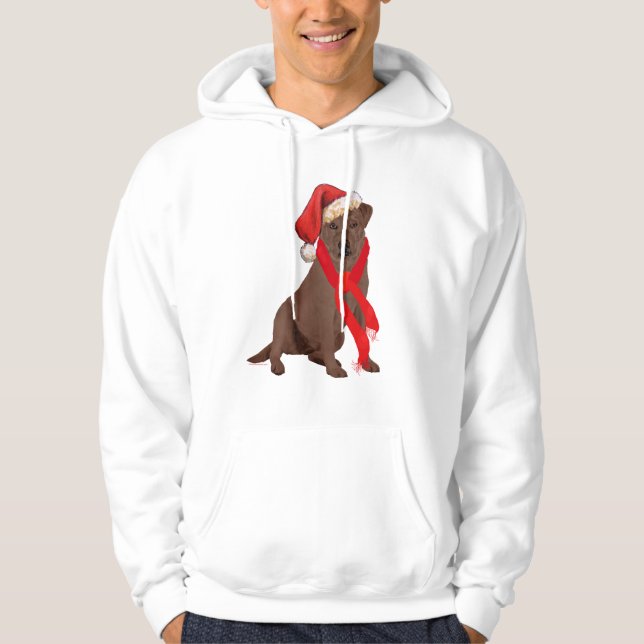 Sudadera Labrador Retriever de chocolate de Navidad (Anverso)