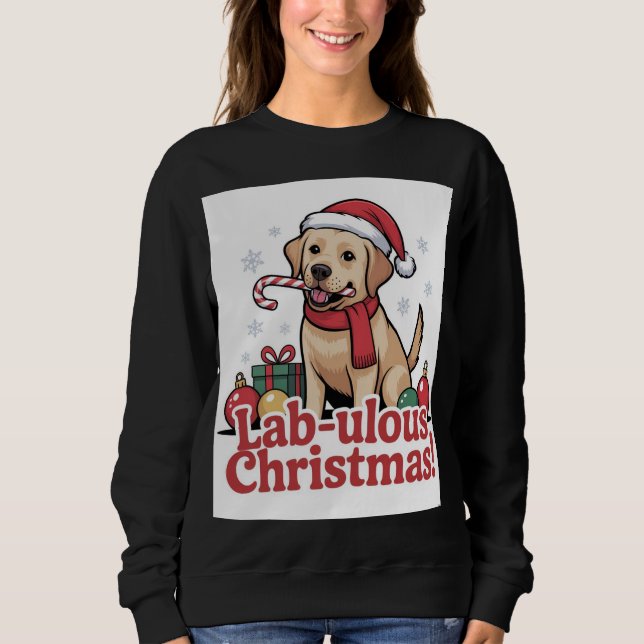 Sudadera Labrador retriever feliz Navidad  (Anverso)