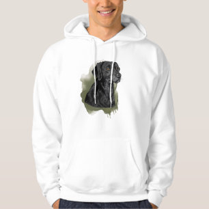Sudadera Labrador Retriever Negro Acuarela Pintada a Mano