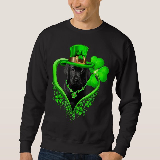 Sudadera Labrador St Patricks Día Irlandés Shamrock Dog Lov (Anverso)