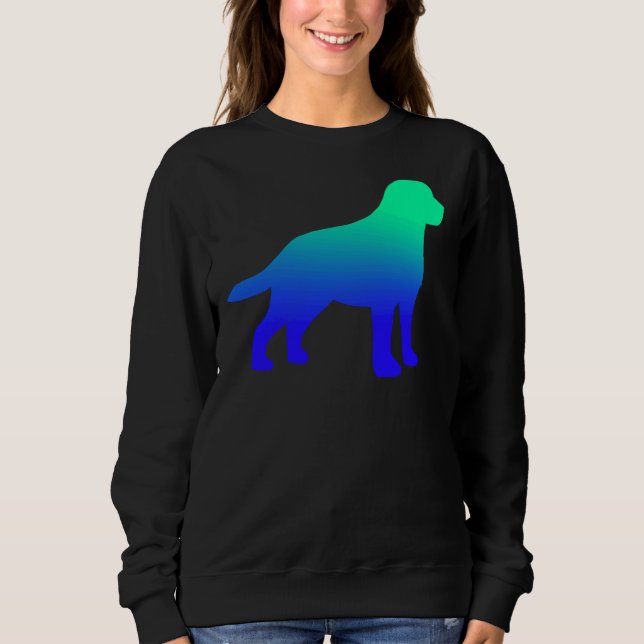 Sudadera Labrador verde y azul (Anverso)