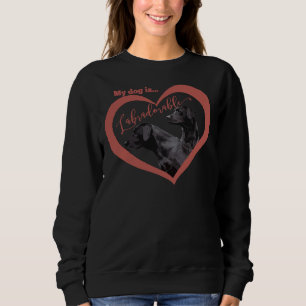 Sudadera Labradorable Labrador Negro en el corazón rojo