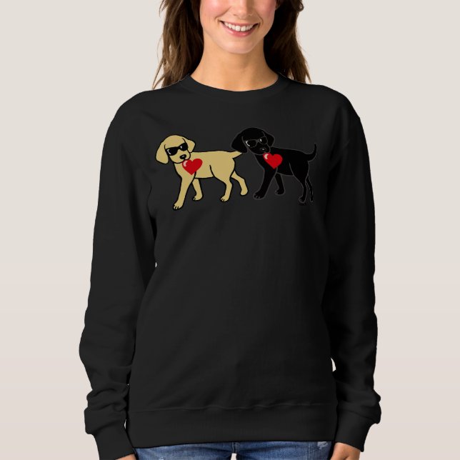 Sudadera Labradores Guay Amarillos Y Negros Con Corazón (Anverso)