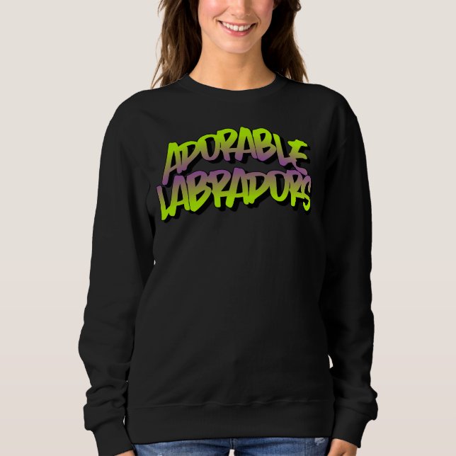 Sudadera Labradors Adorables Neon Graffiti (Anverso)