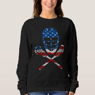 Sudadera Lacrosse Bandera Americana Lax Helmet Sticks 4 De 
