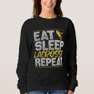 Sudadera Lacrosse Comer Dormir Repetir Lax Pasatiempo Lacro