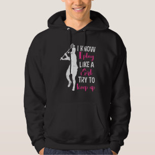 Sudadera Lacrosse Como Un Gril Intenta Mantener Elevado Lac