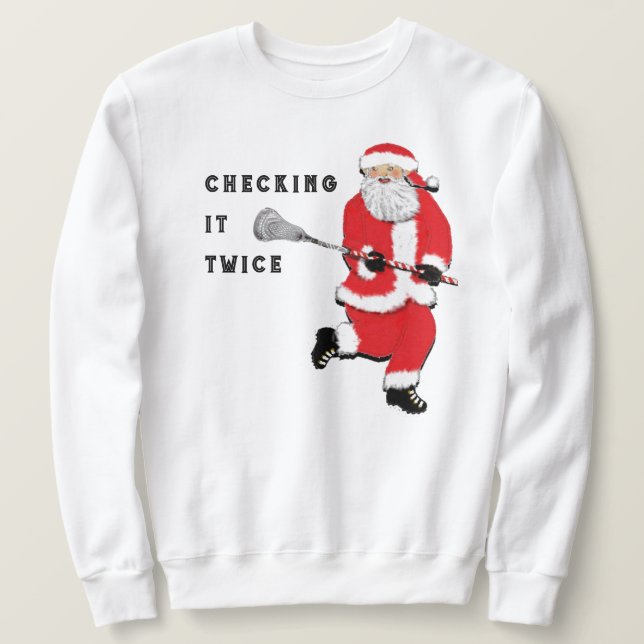 Sudadera Lacrosse comprobándolo dos veces (Anverso del diseño)