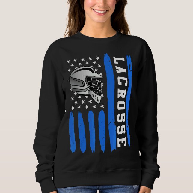 Sudadera Lacrosse Flag Us Lacrosse Player 1 (Anverso)
