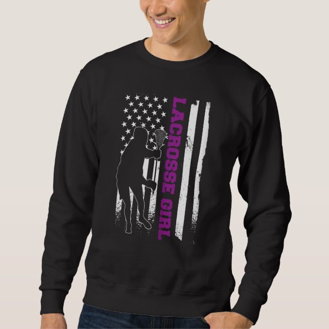 Sudadera Lacrosse Player Appartal Bandera Americana Lax Chi (Anverso)