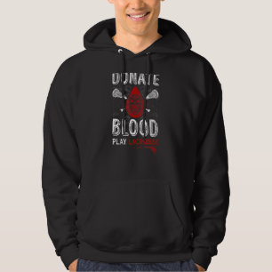 Sudadera Lacrosse Retro Lacrosse Player Stick Donar sangre