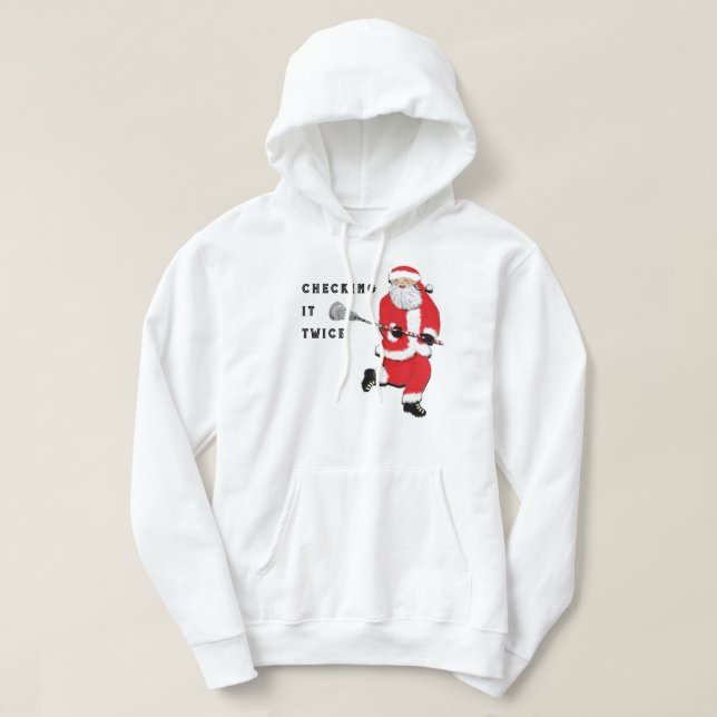 Sudadera Lacrosse Revisando Dos Veces (Diseño del anverso)