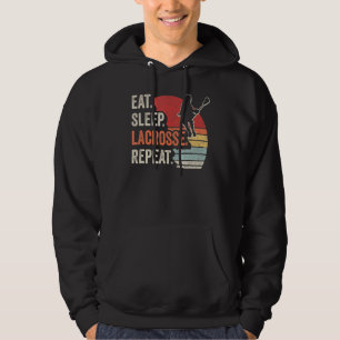 Sudadera Lacrosse Vintage Retro Eat Sleep Lacrosse Repetir