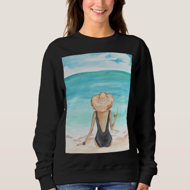 Sudadera ladie en la playa (Anverso)