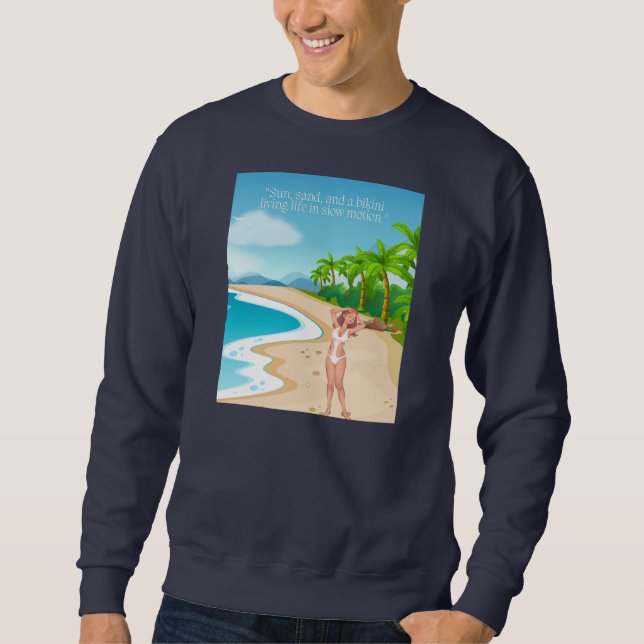 Sudadera ladie en la playa (Anverso)