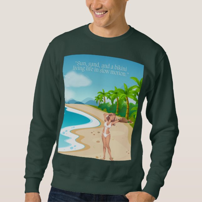 Sudadera ladie en la playa (Anverso)