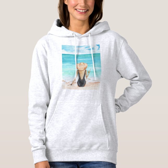 Sudadera ladie en la playa (Anverso)
