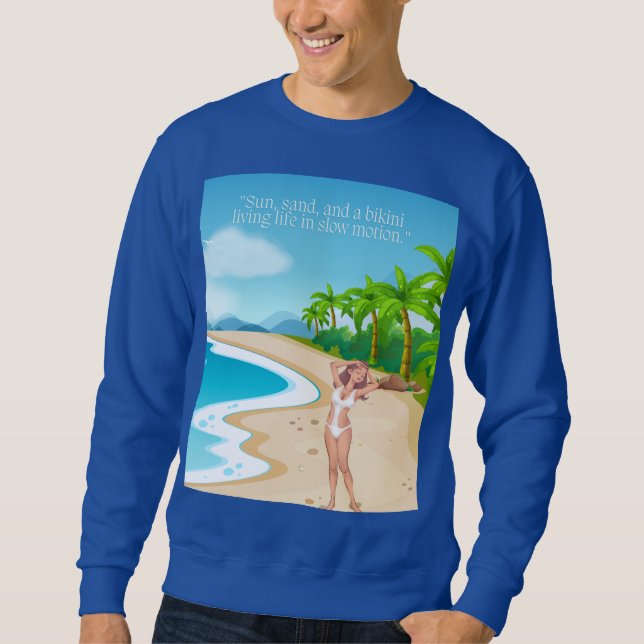 Sudadera ladie en la playa (Anverso)