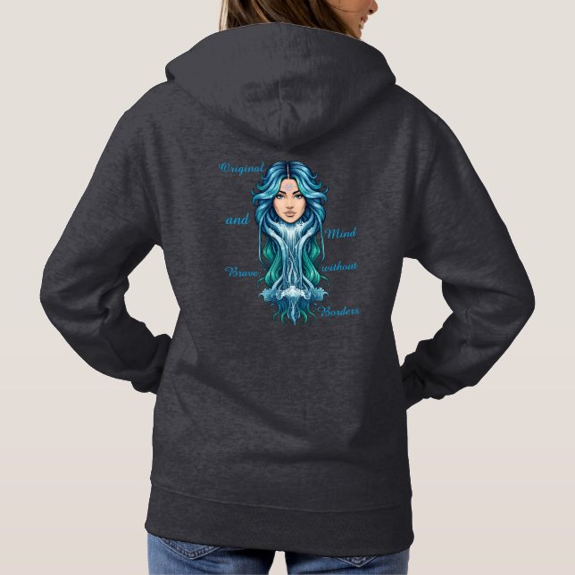 Sudadera Lady Acuario – Misterio y energía zodiaca (Reverso)