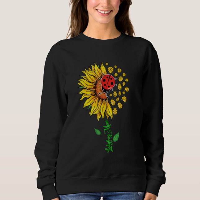 Sudadera Ladybug Mom Cute Sunflower Ladybugs Lover Mother's (Anverso)