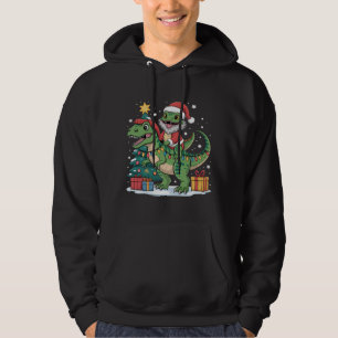 Sudadera Lagarto divertido de Santa en el paseo del T-Rex d