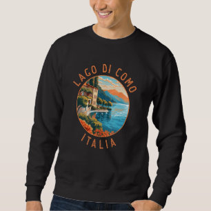 Sudadera Lago de Como Italia Círculo Afligido Vintage
