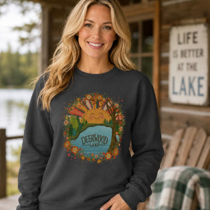 Sudadera Lago Deerwood Diversión Floral Colorido Lago