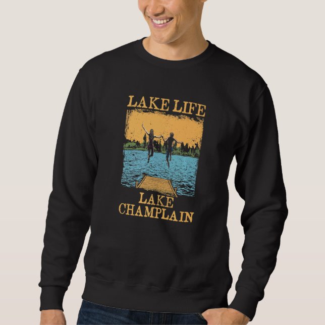 Sudadera Lago Life Lago Champlain Nadando Nueva York (Anverso)