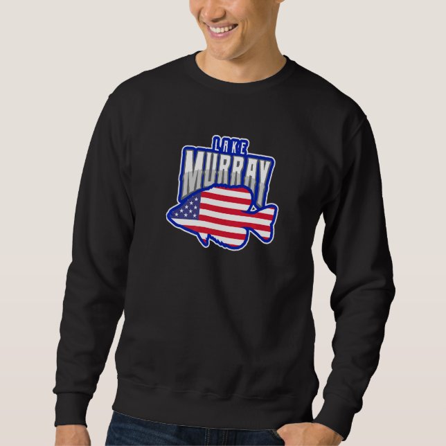Sudadera Lago Murray Crappie Pescando Bandera De Ee.Uu. (Anverso)