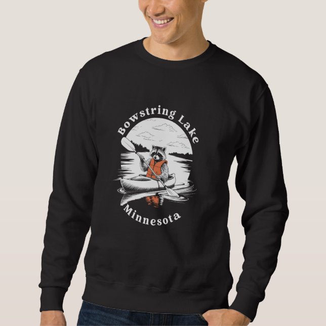 Sudadera Lago Retro Bowstring Minnesota Cute Cayo Mapache (Anverso)