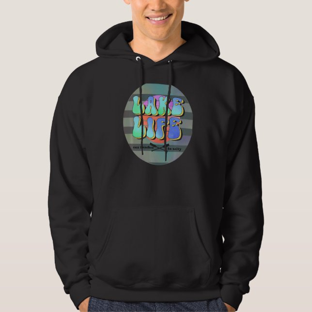 Sudadera Lago Vida Retro Verano Pastel Camping Beache Salad (Anverso)