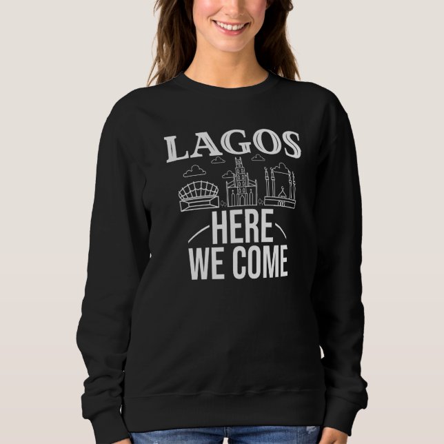 Sudadera Lagos Nigeria City Trip Skyline Map Travel   (Anverso)