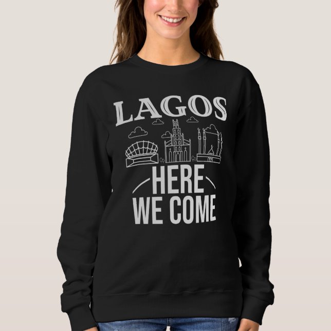 Sudadera Lagos Nigeria City Trip Skyline Map Travel (Anverso)