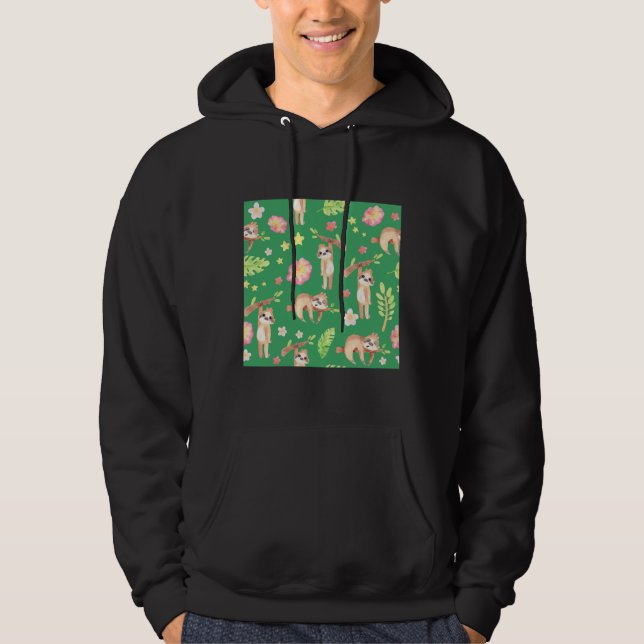 Sudadera Lágrima floral sobre verde (Anverso)