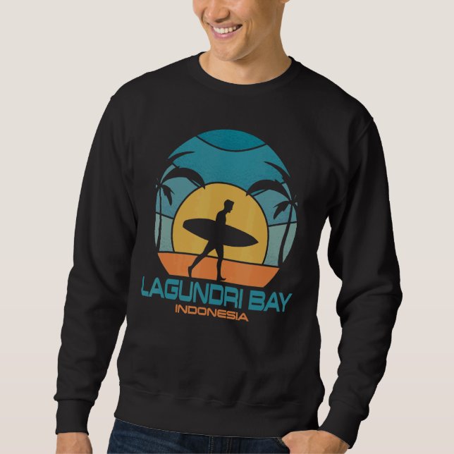 Sudadera Lagundri Bay Surfing Beach Retro Surfing Summer Va (Anverso)