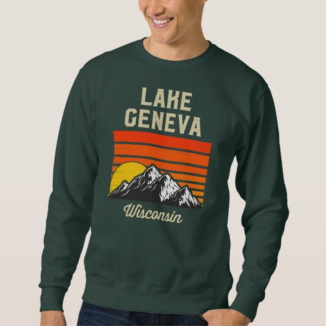 Sudadera Lake Geneva Wisconsin Retro City State USA  (Anverso)
