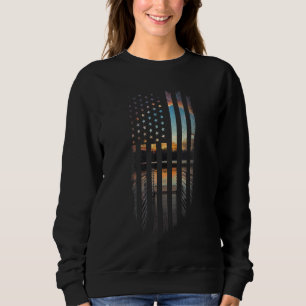 Sudadera Lake Life Bandera Americana Dock Sunset Wakeboarde