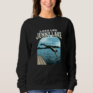 Sudadera Lake Life Jenny Lake Swimming Wyoming Swimmer