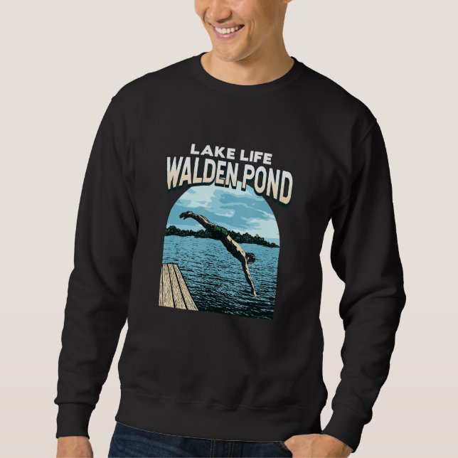 Sudadera Lake Life Walden Pond Swimming Massachusetts Swimm (Anverso)
