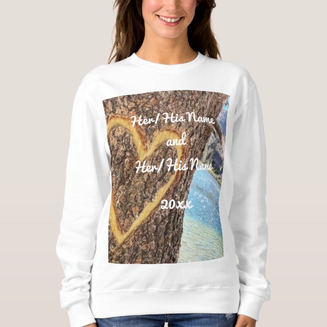 Sudadera Lake Tahoe Blue Water Tree Heart Love (Anverso)