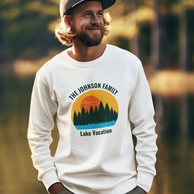 Sudadera Lake Vacation Sunset Personalized Family Reunion (Subido por el creador)