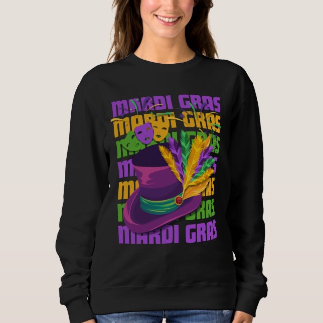 Sudadera Láminas de sombrero superior MARDI GRAS (Anverso)