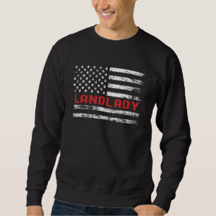 Sudadera Landlady USA Flag Women Profession Retro Job Title