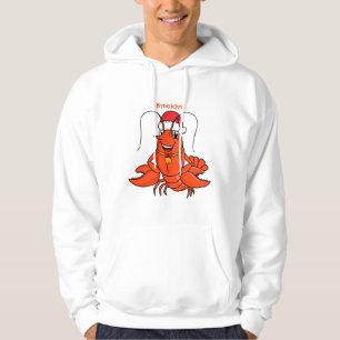 Sudadera Langosta feliz linda con sombrero de Navidad dibuj